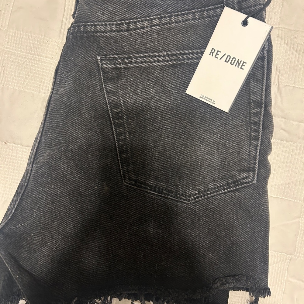 Re/Done Charcoal Denim Shorts